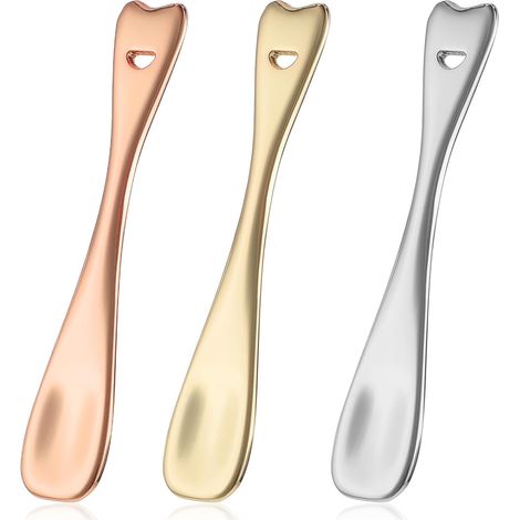 Lot de 3 Spatules pour le Visage Applicateur Masque À Lèvres Petites Cuillères À Maquillage pour le Visage Mini Cuillère Multi-soins de la Peau Lotion Crème Bâtonnet Petite Cuillère (1/5)