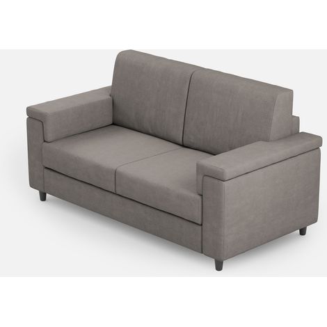 Letto singolo contenitore imbottito 80x190 microfibra grigio Adele