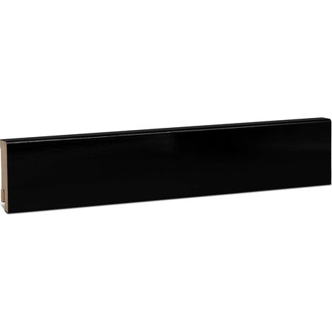 KGM Sockelleiste Modern schwarz MDF Hochglanz 16 x 58 mm 2,4 m