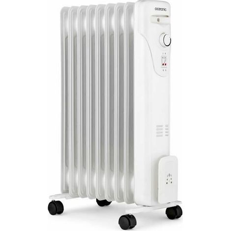 Radiateur bain d'huile électrique - 2000 Watts - OCEANIC - 3 puissances - 9 éléments - Mobile - Blanc (1/4)
