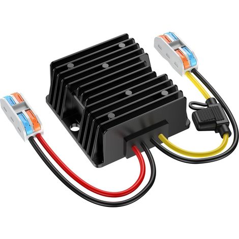 Convertisseur de Tension DC 24V à 12V 20A 240W, Transformateur Abaisseur Étanche avec Fusible et Blocs de Câblage, Réducteur de Tension pour Chariot de Golf, LED, Système Solaire, Véhicule (1/5)