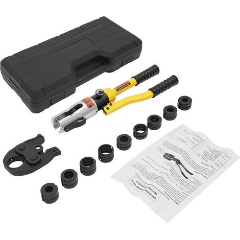 Pince à sertir professionnelle avec profil TH et M, sertisseuse hydraulique avec outils, pour tuyaux en aluminium, tuyaux en plastique, tuyaux PEX