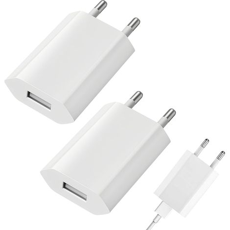 2 Pièces Prise Chargeur USB 5V/1A Embout, Adaptateur Secteur Universel Pour Téléphone, iWatch, Appareils Photo, Tablettes, MP3, eBook, IPad, IPod, Android, Xiaomi, Samsung, Huawei, S Ony, LG,Tablettes