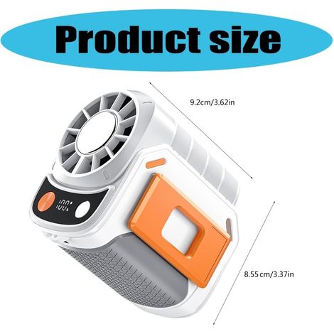 Ventilatore da Cintura Portatile – Motore 10000 RPM, Batteria 4000 mAh, Raffreddamento Ice Ceramic, 5 Velocità, USB-C, Impermeabile – Design Moderno in Ceramica e Plastica Robusta – Ideale per Cantier (1/4)