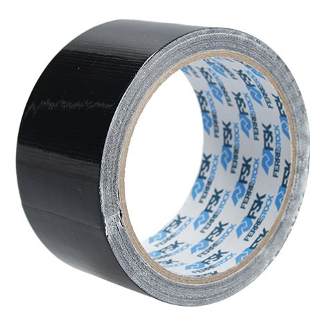 Ferrestock FSKTCT002 Rollo de cinta americana fácil de cortar, 3 capas para una mayor resistencia, no deja residuos, 50mm x 10m en color negro (1/5)