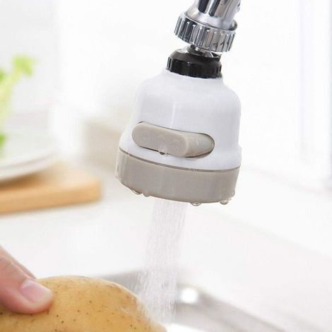 Tête de Robinet de Cuisine 360 ° Pivotant,Filtre de Buse Tête,3 Modes Réglable,embout à économie d'eau,pour cuisine et salle de bain (Blanc) (1/5)