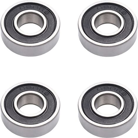 LaBlanc - Paquete de 4 rodamientos de bolas de doble blindaje, 8 x 19 x 6 mm, de acero al carbono con doble blindaje, rodamiento rígido de bolas 698-2RS, para maquinaria y herramientas de jardinería