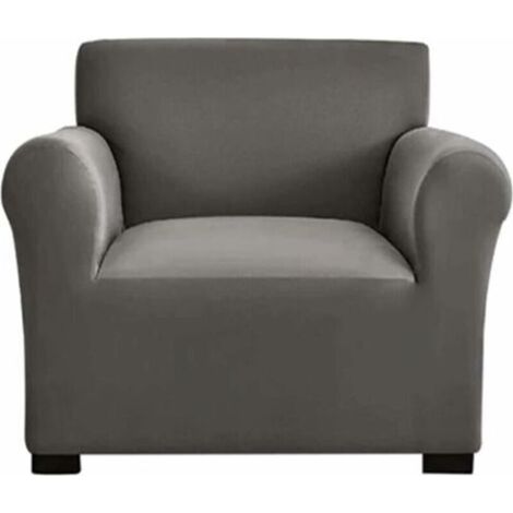 Housse de Canapé Extensible Housse Canapé 1/2/3 Places, Protecteur Canapé avec Accoudoirs, Housse de Fauteuil avec Bâtonnets de Mousse Antidérapante (1 Place, Gris) (1/3)