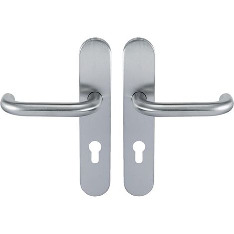 Béquille double inox sur plaque Ligne 19 type U bec de cane - BRICARD NORMBAU