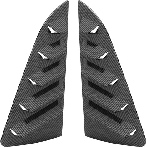 Paire de déflecteurs latéraux en fibre de carbone pour vitres triangulaires, habillage protecteur style robuste, compatible Mk5 6R 6C, motif carbone, kit de 2. (1/5)