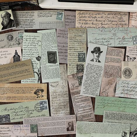 Extrait de la série de livres d'autocollants infeelme : 30 éléments de décoration vintage pour carnets, une image de joie paisible. (1/5)