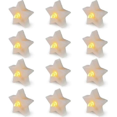 Set mit 12 flammenlosen LED-Lichterketten in Sternform – Kreative, batteriebetriebene Heimdekoration (1/5)