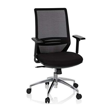 Chaise de bureau / chaise pivotante PROFONDO tissu maille / tissu noir hjh OFFICE