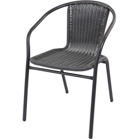 Linder Exclusiv Silla de jardín RATÁN Gris oscuro/Negro