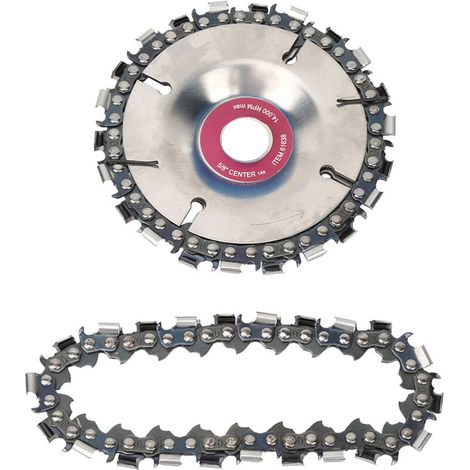 Disque de meulage bois 4" avec chaîne, 22 dents, pour meuleuse d'angle 100/115mm (1/5)