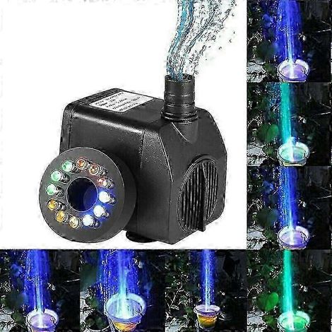 Pompe de fontaine submersible avec 12 lumières LED colorées (1/5)