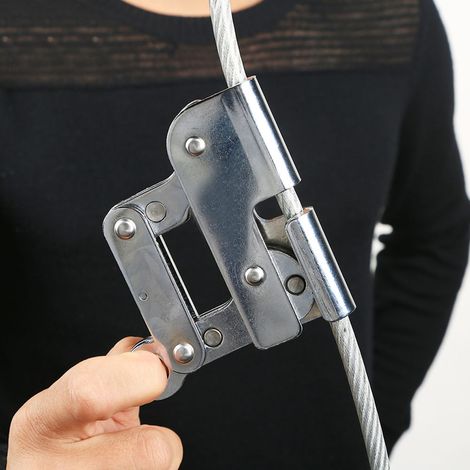 Descendeur d'Escalade Autobloquant avec Système Anti-Chute pour Corde Ronde