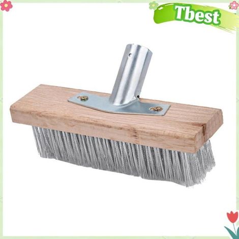 Brosse métallique en acier inoxydable, brosse de pont en acier robuste pour terrasses, garages, béton, élimine les écailles de (1/4)