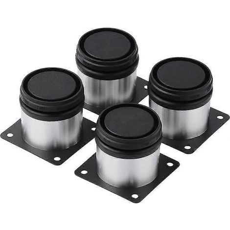 Pieds de meubles ronds en acier inoxydable, pieds réglables en hauteur fixés par vis, adaptés aux étagères d'armoires, lot de 4 (50 mm) (1/5)