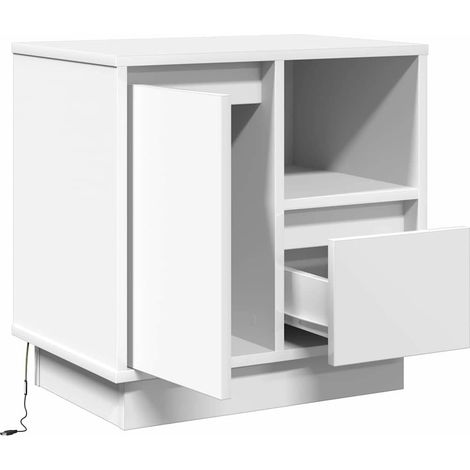Cabinet de chevet,Table de chevet,Table de nuit Blanc 50 x 34.5 x 50 cm. Bois d'ingénierie CFW318300 (1/5)