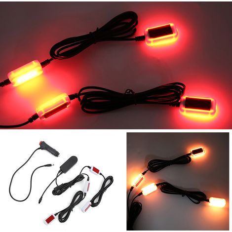 4-in-1 5V/12V Auto-Innenraumbeleuchtung mit 7 einstellbaren Farben, Sprachsteuerung, Blinklicht und Zigarettenanzünderanschluss (1/5)