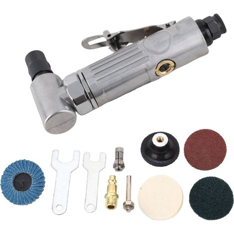 Kit meuleuse pneumatique à angle droit 90° pour compresseur moteur 0.3HP mandrin 1/4 1/8 réglable (1/5)