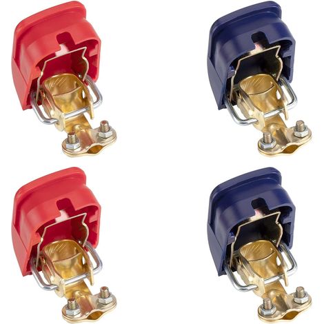 S-giant Pinces à batterie Pinces rapides pour batterie de voiture Bornes de batterie 12 V Pinces à batterie à dégagement rapide pour voiture Moto Camion Bateau Rouge Bleu 2 Paires (1/5)