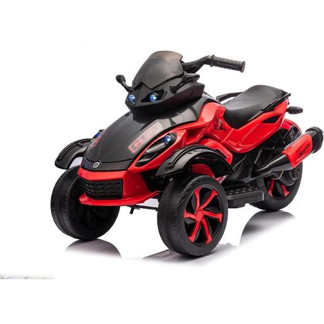 Quad Électrique Enfant 12V, Moteurs Doubles 45W, Musique, Lumières LED, Vitesse 6,4 km/h, Sans Télécommande, Pour 3-8 Ans, Rouge (1/5)