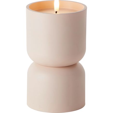 Brilliant LED Kerze batteriebetrieben mit Timer Ø 9,8 x 18,5 cm beige, Hellbraun Flammenlose/LED-Kerze