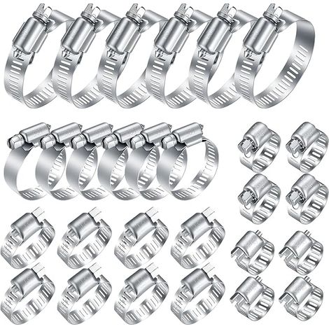 40 Pièces Colliers de Serrage Réglables 6-51 mm (1/5)