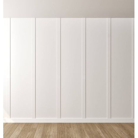 Kit habillage mural Tokyo 4x4 moulures plates MDF 100x8 cm décoration intérieure (1/5)