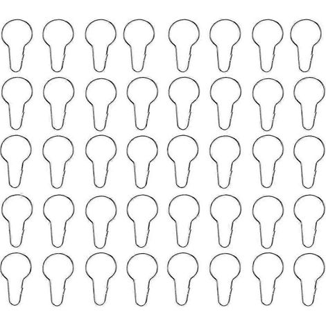 Lot de 60 crochets de rideau de douche, attaches et boucles de suspension portables-7X4CM-Silver (1/4)