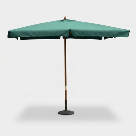 Sombrilla de jardín tela parasol y poste de madera mod. Fantasy Verde Oscuro 2x3 (1/2)