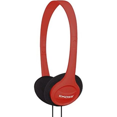 Koss KPH7 - Auriculares estéreo de Diadema (Conector Jack de 3,5 mm, para iMac, portátil, DJ, Reproductores de MP3, Color Rojo)