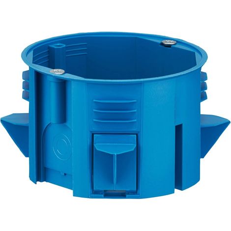 Caja de instalación para paredes con poliestireno, placa 60, unida, azul, ignífuga con tornillos, PST60