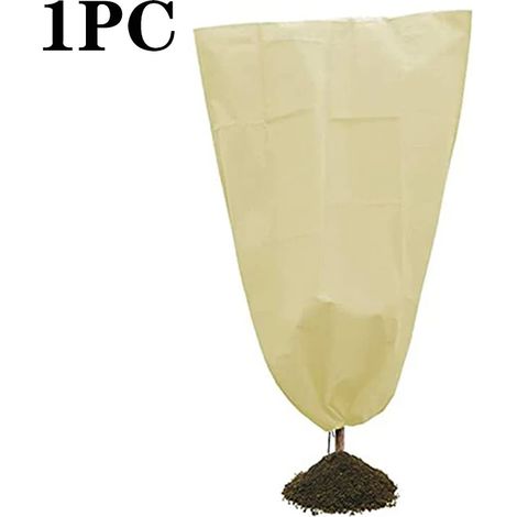(Beige, 80 x 120 cm) Sac de protection pour plantes, réutilisable, pour jardin ou terrasse. Housse de protection hivernale contre le gel, idéale pour les palmiers et autres plantes. Fermeture à cordon (1/4)