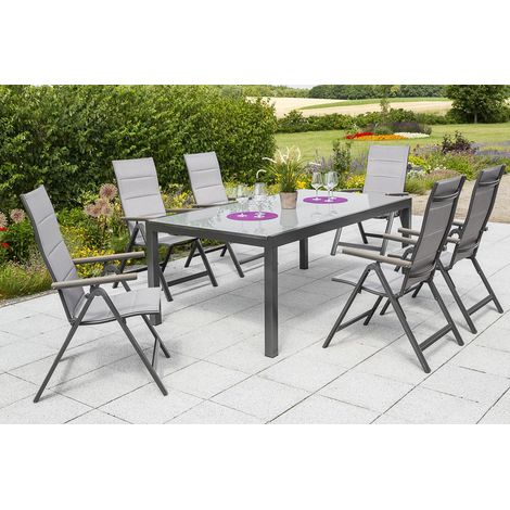 Trivero Set 7tlg 6 Sessel Semi Tisch 200 300)x110cm