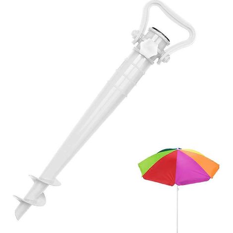 Ancrage pour parasol de plage, base de parasol portable et pratique pour l'extérieur, double vis résistante au vent pour une insertion facile dans le sable, installation facile (1/4)