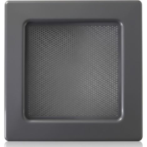 Grille fixe avec pré-cadre 17x17cm Noir pour climatisation et ventilation (1/5)