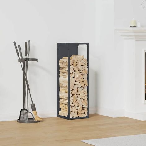 Brennholzregal Anthrazit 25x25x80 cm Kaltgewalzter Stahl