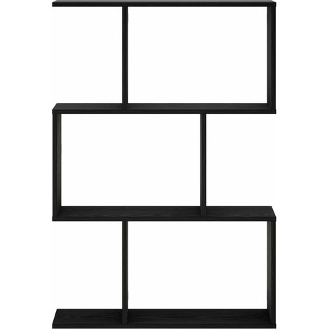 vidaXL Estante de pared Roble Negro 72 x 17 x 105 cm (1/2)