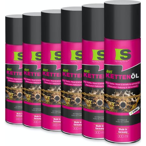 Spraytive 6x 300ml Kettenöl-Spray - für Fahrrad & E-Bike - Fahrradkettenöl - reduziert Reibung & Verschleiß - schützt Kette, Ritzel & Schaltung (1/5)
