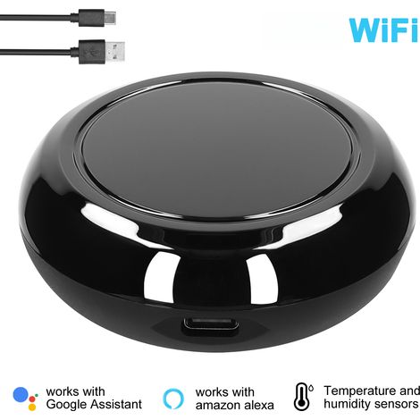 Mando a distancia universal por infrarrojos y WiFi de Tuya, todo en uno, con sensor de temperatura y humedad, compatible con el control por voz de Google Assistant. (1/5)