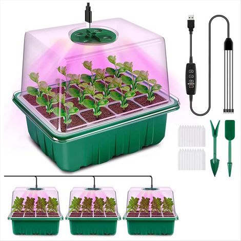 Paquete De 4 Bandejas Para Semillas Con Luz De Cultivo, Kit (1/5)
