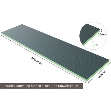 2500mm x 600mm x 40mm Perimeterdämmung Sockeldämmung Hartschaumplatten Bauplatte Fliesenplatte