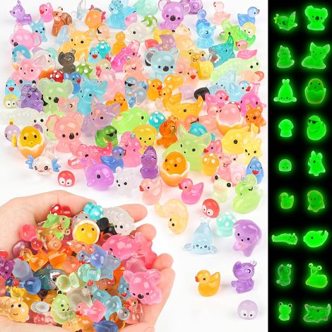 Lot de 125 Mini Animaux en Résine Mini Figurines Lumineuses Colorées Petits Animaux Lumineux pour Décoration de Jardins Paysagers Miniatures Bassins À Poissons et Aquariums Bonsaï (1/5)