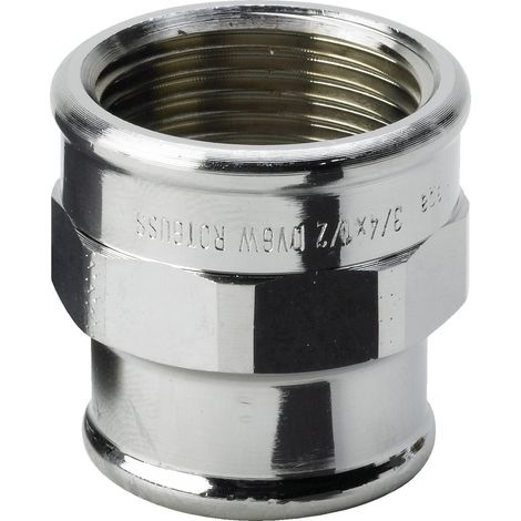 Viega Manicotto di riduzione, Rp1 1, Rp2 1/2 Bronzo rosso o bronzo al silicio, cromato Modello 3240, 447830