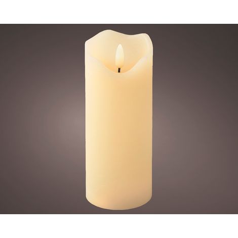 17 cm hohe LED-Wellenkerze aus stabilem Wachs, oben Ø 7 cm (1/3)