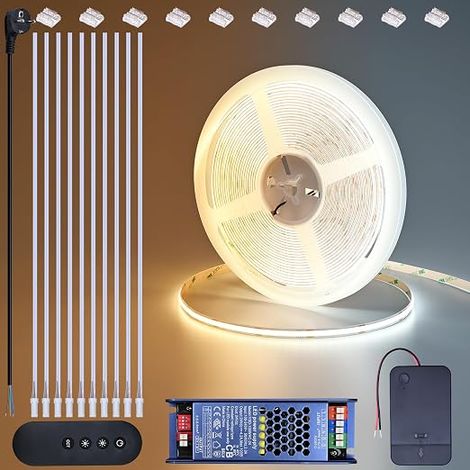 Ruban LED COB CCT 24V 10m avec Télécommande et Transformateur (1/5)