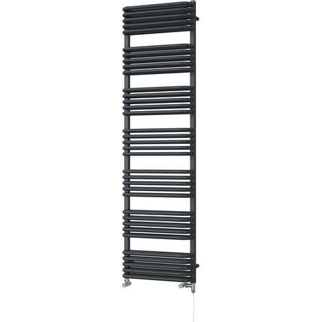 Crossmoor - Anthracite Dual Fuel Towel Rail H1800mm x W500mm Standard (1/3)